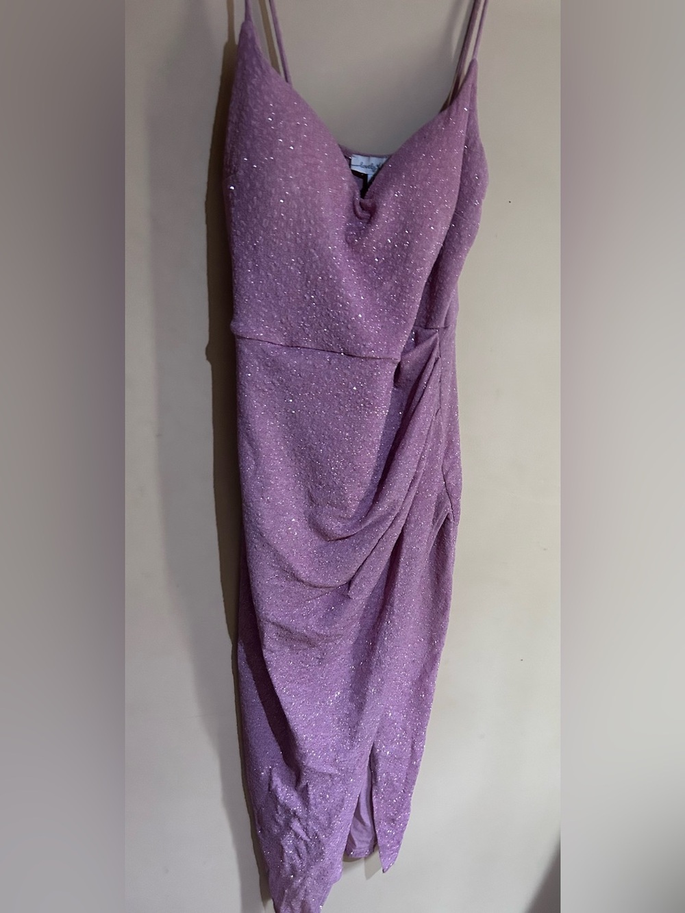 Sparkle Pink Draped Women’s Dress